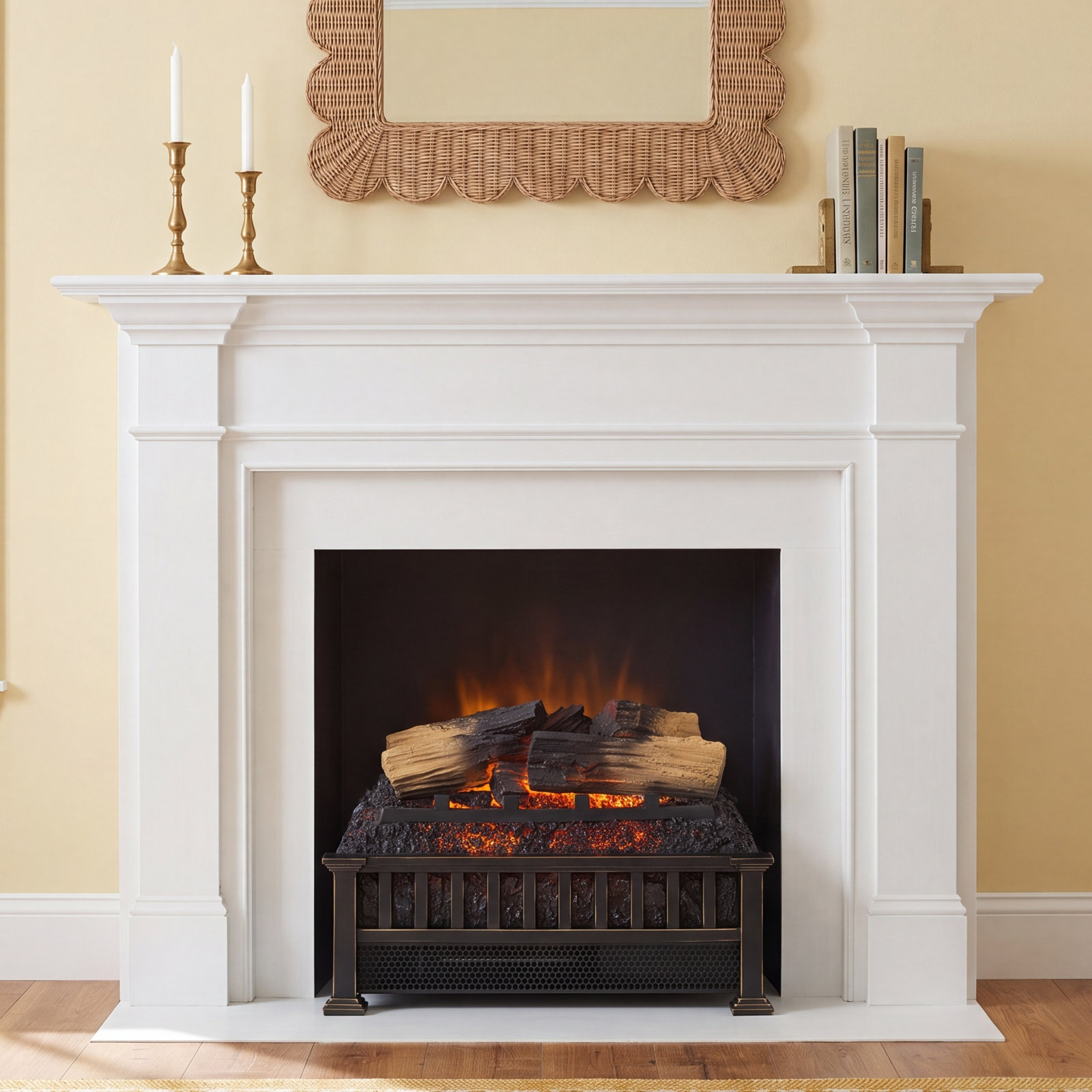 Country Living Electric Log Set Heater, 12.6" H x 20.5" W x 8.6" D
