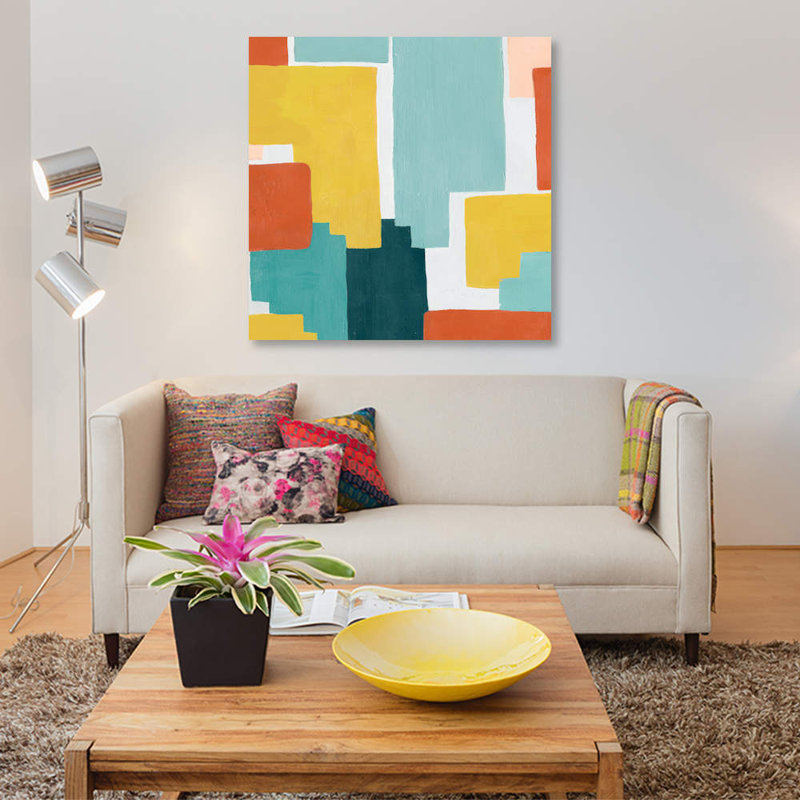 « block abstract iii », impression sur toile, H 12 po x l 12 po x P 0,75 po, Toile tendue, Pas de tapis