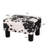 15 Inch Upholstered Ottoman Footstool with Cow Print