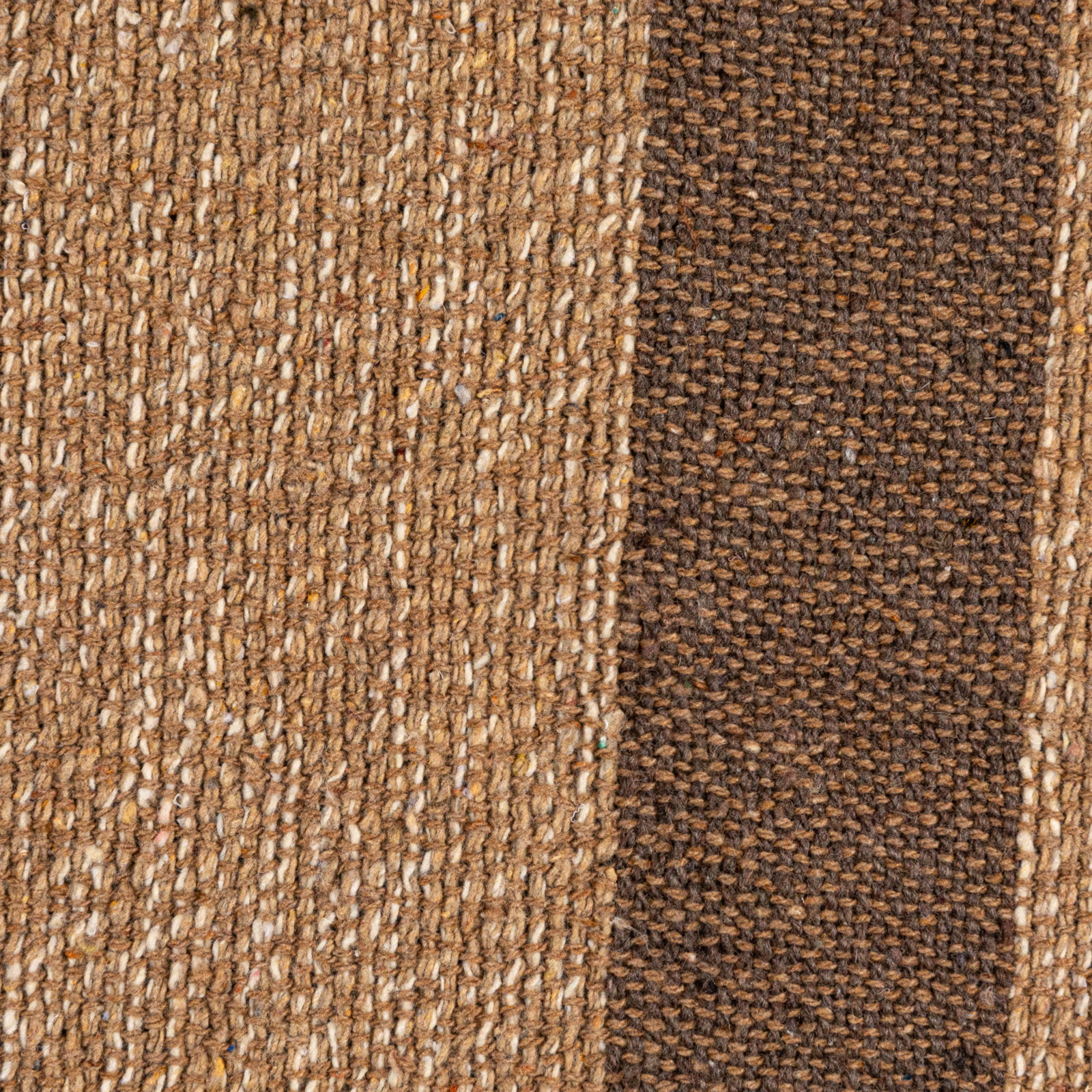 Enny Cotton Blend Hand Woven Throw Blanket, Beige/Brown Striped