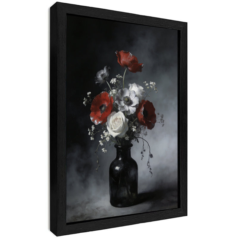 Art mural rétro noir avec bouteille de verre artistique, H 11 po x l 9 po