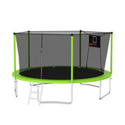 Trampoline 14FT avec filet d'enclos - Trampoline de sport récréatif, Vert