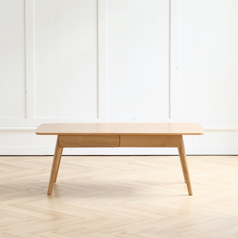 Table basse polyvalente, table basse en bois massif avec tablette de rangement, idéale pour étudier et travailler de la maison, facile à assembler