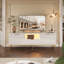 Fluted TV Stand, Glossy Media Console with Wave Pattern Buffet Cabinet-1252076408-1248260658