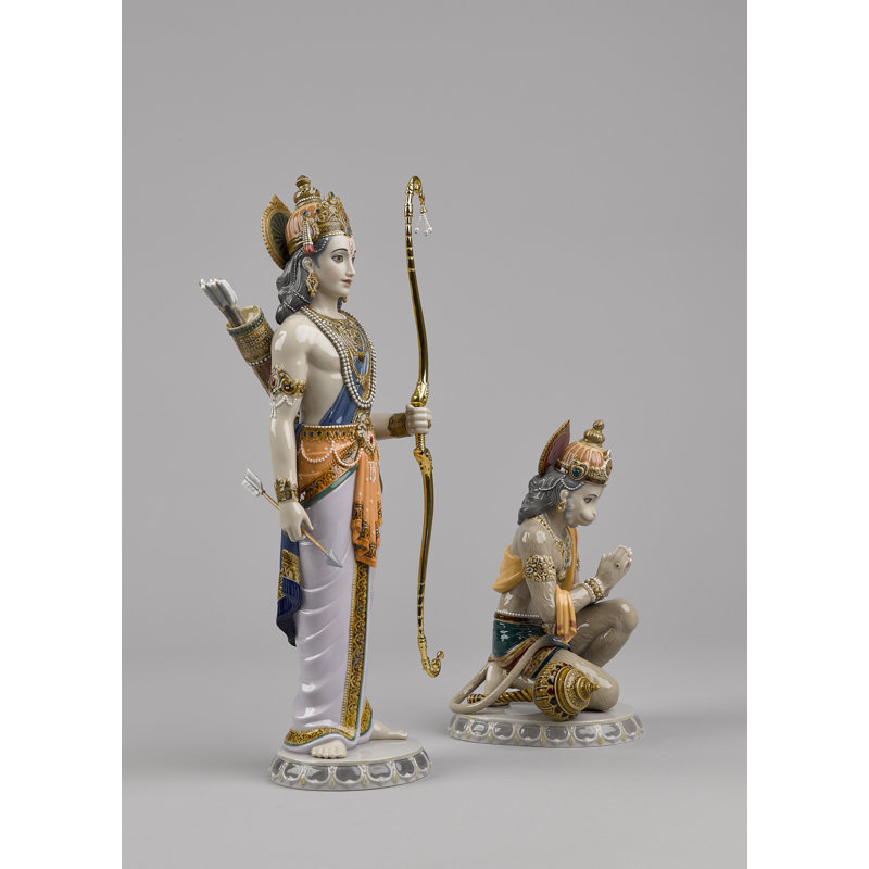 2 Piece Lakshman and Hanuman Figurine Set