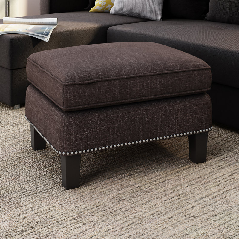 Damira Upholstered Ottoman, Brown
