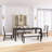 6-Piece Vintage Rectangular Extendable Dining Table Set,With 4 Ergonomic Upholstered Chairs And 1 Bench,A 12-Inch Removable Middle Leaf,Elegant Curved Legs,Easy Assembly-280567636-280567599