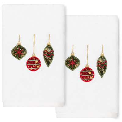 Ensemble de 2 serviettes en coton Christmas Hand Towels Christmas Ornaments