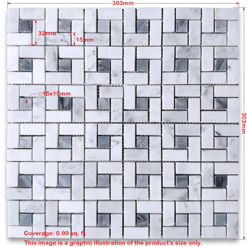 Carreau de mosaïque 12 po x 12 po Emperador