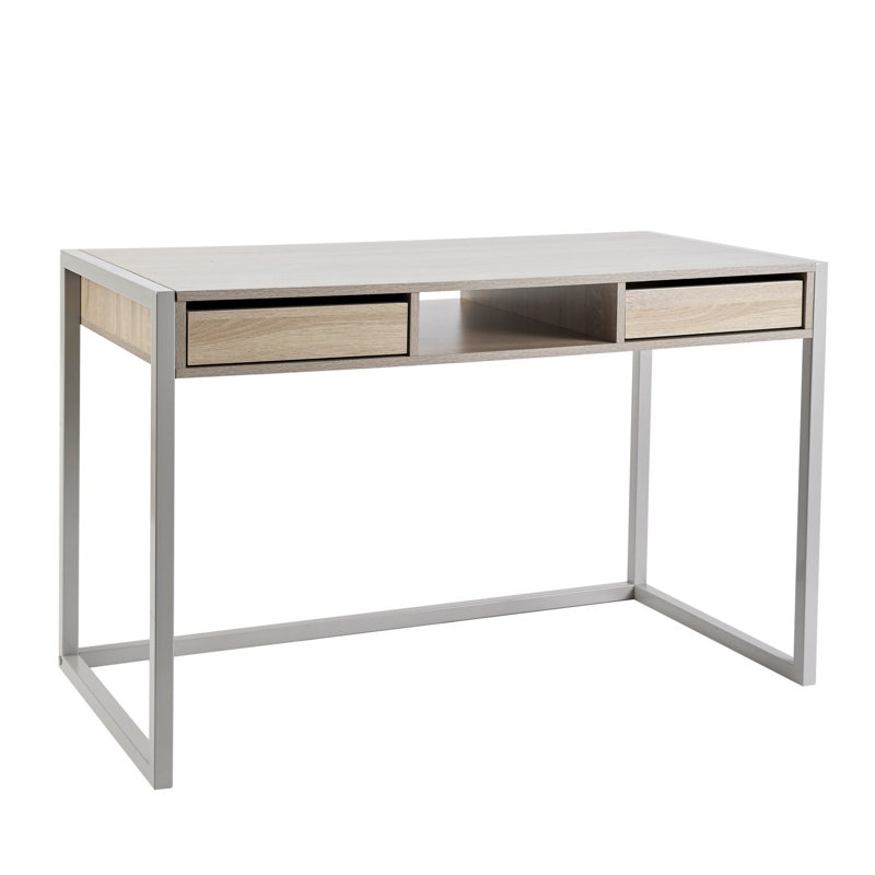 Kraul 120Cm W Rectangular Computer Desk, Grey, Brown