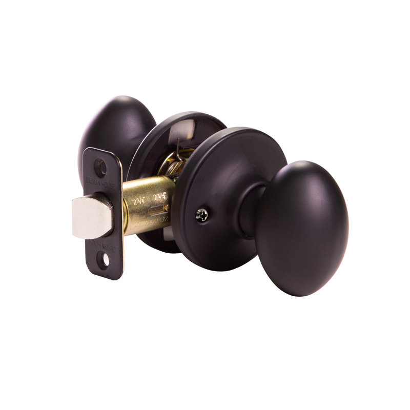 Egg Passage Hall/Closet Door Knob, Matte Black