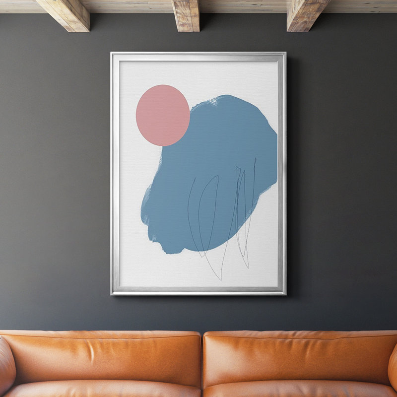 «Elementary Abstract I», reproduction de cadre photo unique, H 42,5 po x l 30,5 po, Papier avec cadre argenté, Pas de tapis