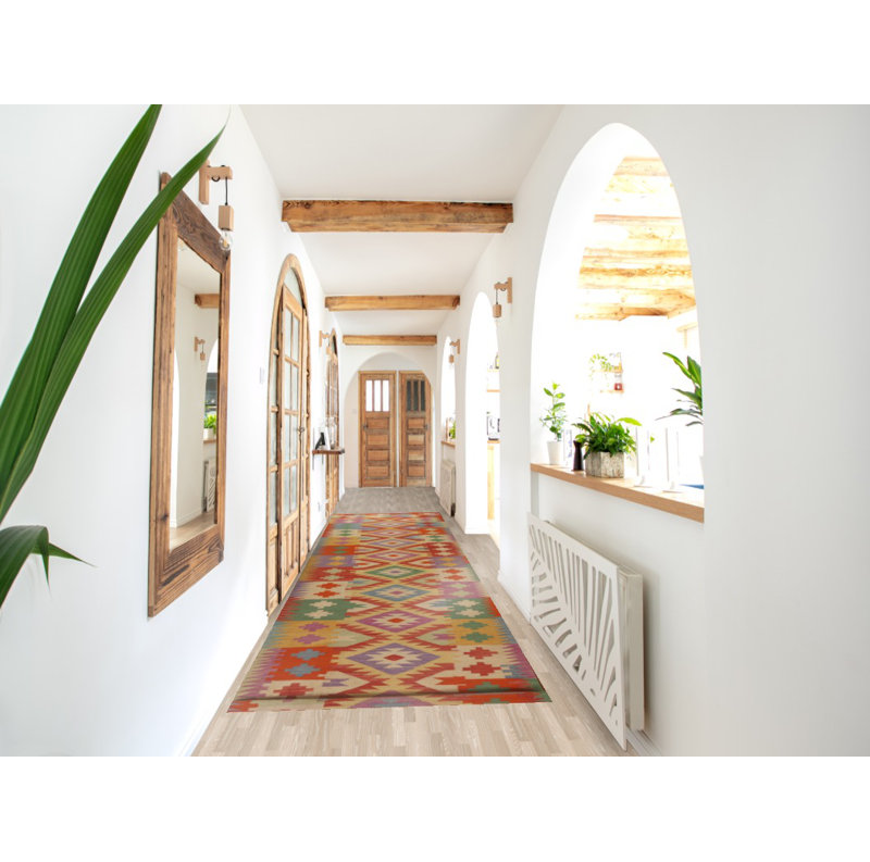 Tapis de couloir géométrique Kilim