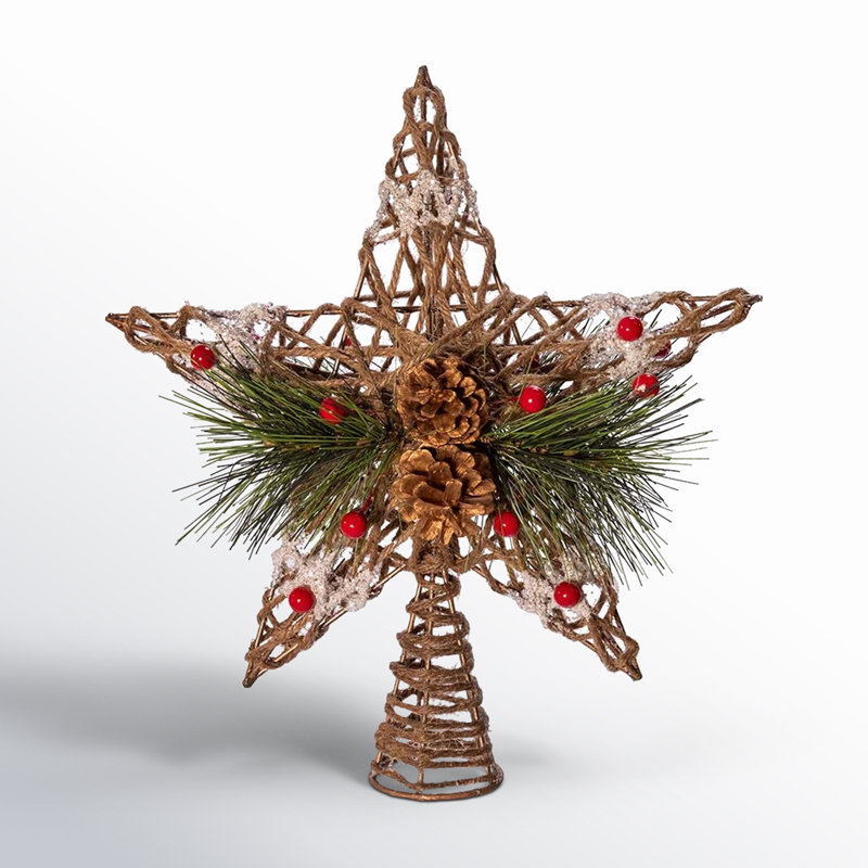 Natural Star with Pinecones Tree Topper