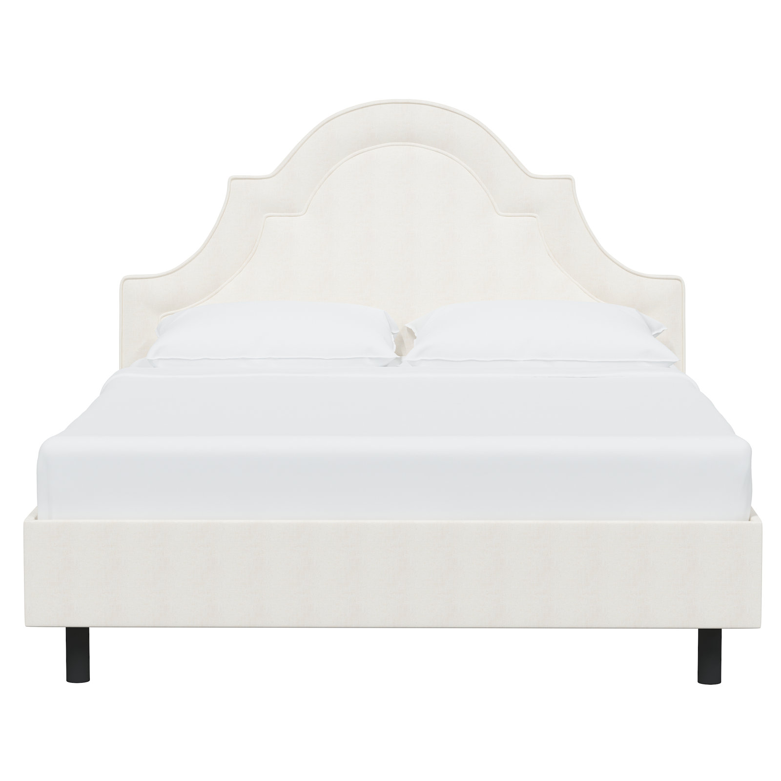 Knipe Upholstered Bed, Full, Zuma White Textured Linen