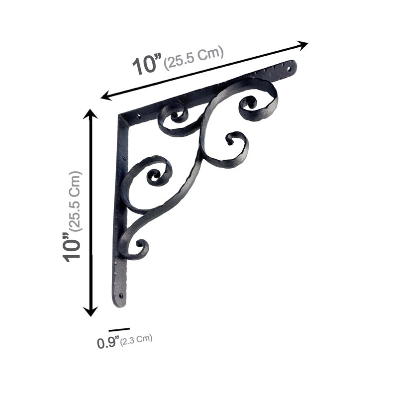 Rustic Shelf Bracket, Black