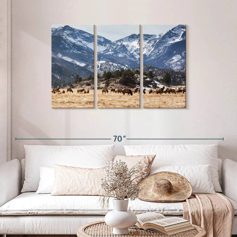 Elks d'Alvord des montagnes Rocheuses, H 28 po x l 45 po