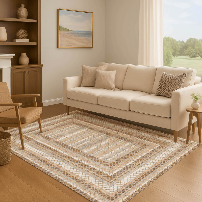 Premium Machine Washable Ariel Geometric Rug, Rectangle 5' x 7'6"
