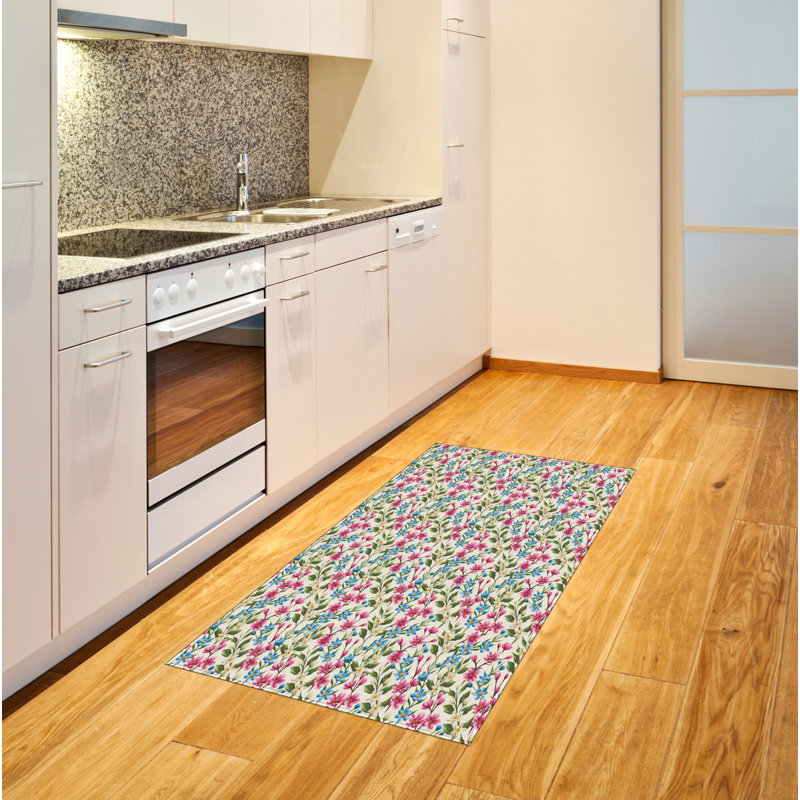 Flower High Density Long Fiber Poly Threads Decorative Area Rug Carpet, Rectangle 2'7" x 5'