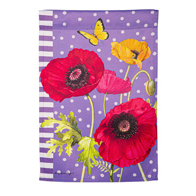 Drapeau de jardin en suède Poppy Welcome