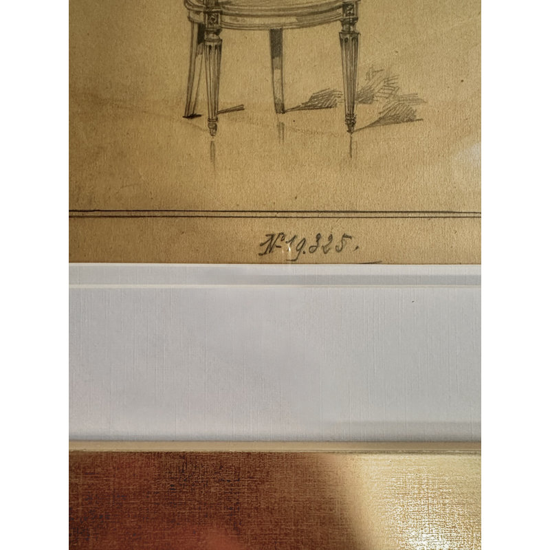 The Paris Apartment Collection Antique Sketch No. 19325: Louis XVI Cane-Back Armchair, Paris Atelier Rendering