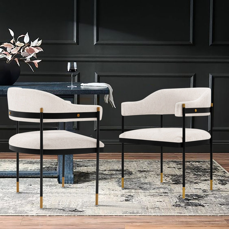Fauteuil en chenille Lia, Crème