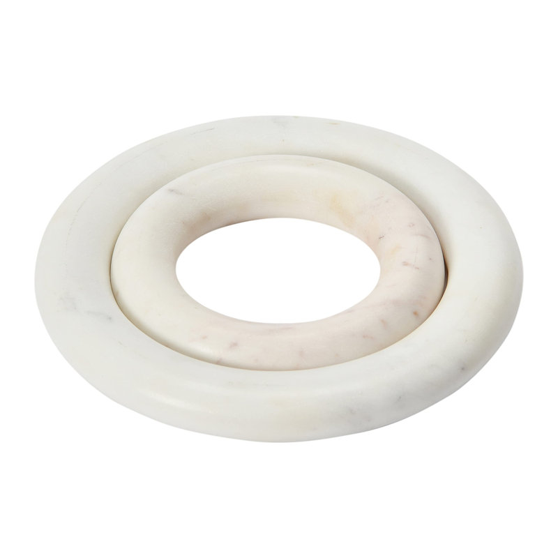 Marble Trivets For Dining Table, Set Of 2, 8" Round, White