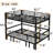 Queen Over Queen Bunk Bed With 3 Pull-out Sections Convertible To Sofa And Guardrails,metal Bunk Beds Frame For Adults,teens,space-saving,silent Design, No Box Spring Needed(black, Queen Over Queen)-1120835828