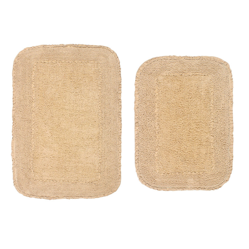 Ensemble de 2 tapis de bain en coton Aceyon, Lin