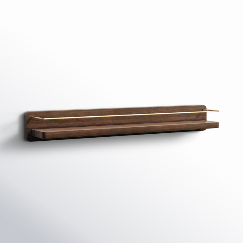 Dandre Walnut Floating Shelf, 3.2" H x 24" W x 4" D