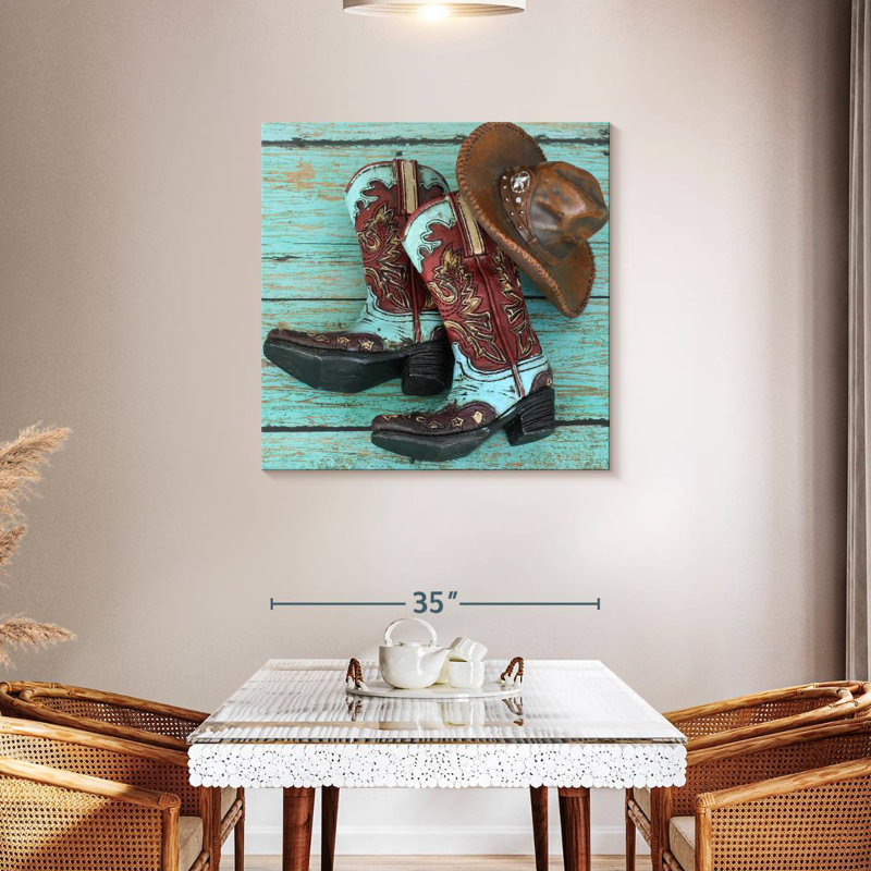 Cowboy Hat And Boots, 36" H x 36" W