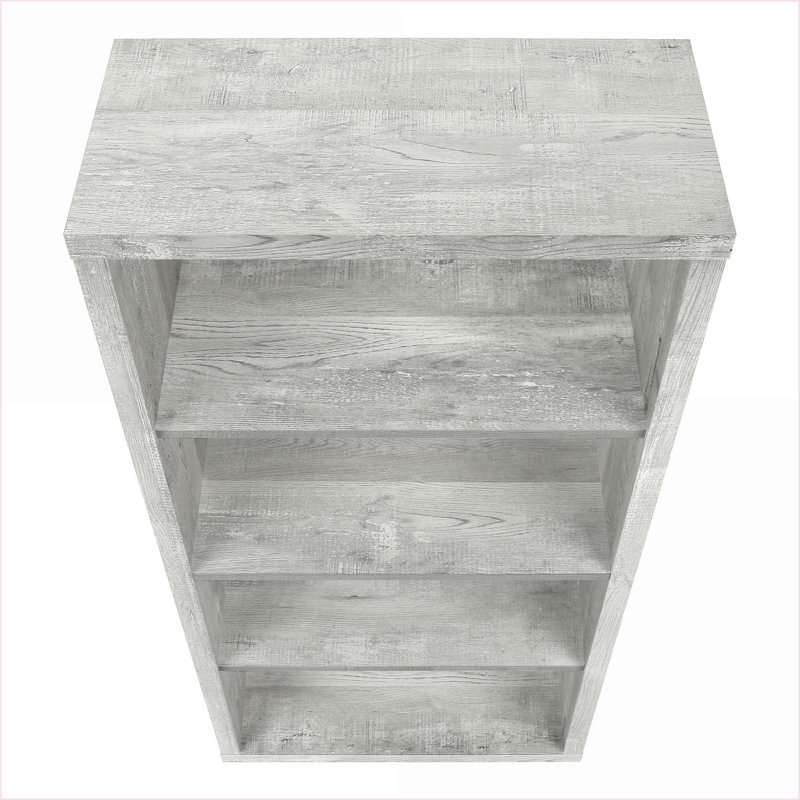 Bibliothèque, tablettes industrielles modernes réglables à 4 niveaux, H 47,5 po gris ardoise | Panneau de particules, Gris