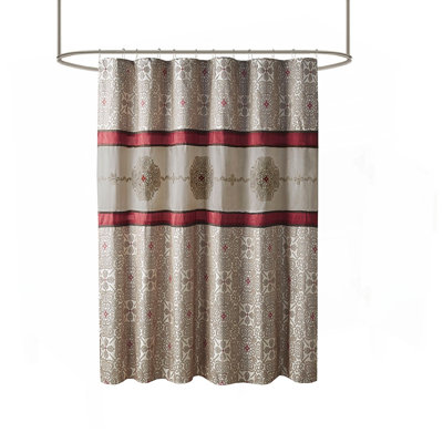 Élégant rideau de douche en jacquard brodé, 72 po x 72 po, ajoutant luxe et style à tout décor de salle de bain