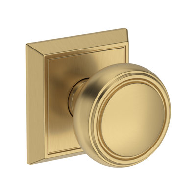 Bremerton Half Dummy Knob with Chamfered Square Rose in Lifetime (PVD) Satin Brass