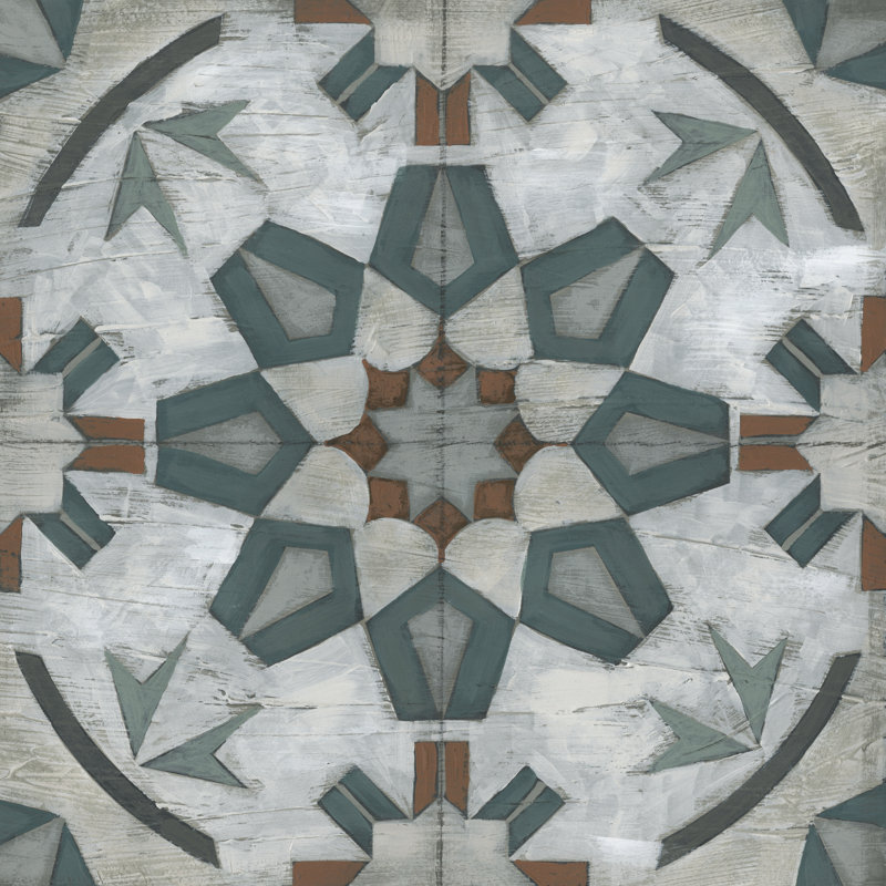 " Verdigris Tile I " by June Erica Vess Painting Print, 36" H x 36" W