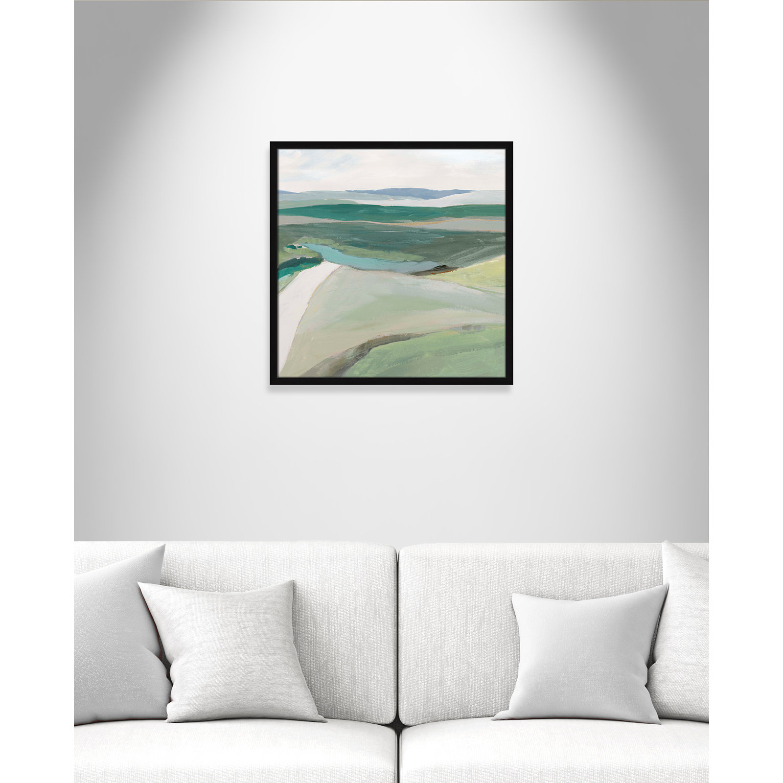 Fields Of Green II by - Single Picture Frame Print, Satin Black Framed, 23.5" H x 23.5" W x 1.25" D
