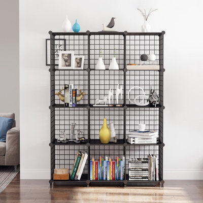 Cyd 125cm H x 93cm W Metal Cube Bookcase