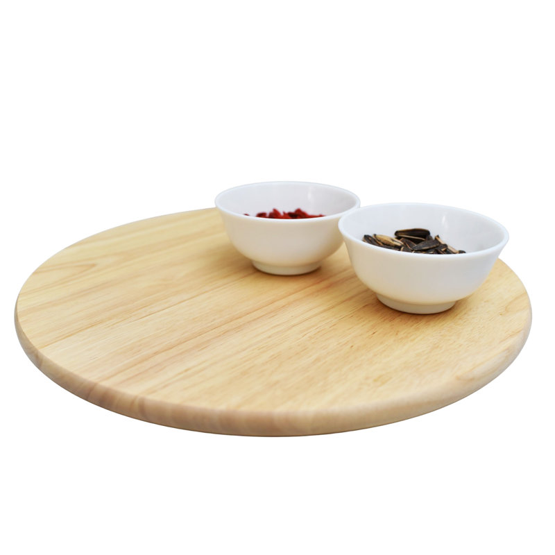  Round Natural Wooden Lazy Susan Organizer Kitchen Cabinet Turntable Tray