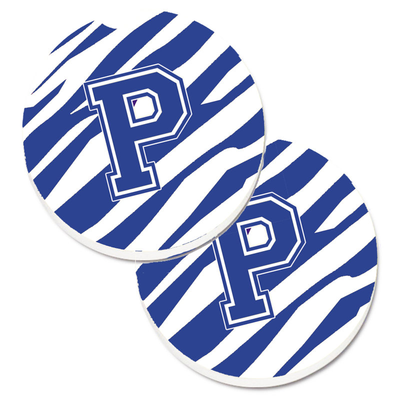 Sous-verre à cogramme initial de q tiger, P, Bleu / Blanc