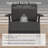Outdoor Aluminum 2-piece Armchair Sofa Set with Durable All-weather Thick Cushions-Gray-902008873