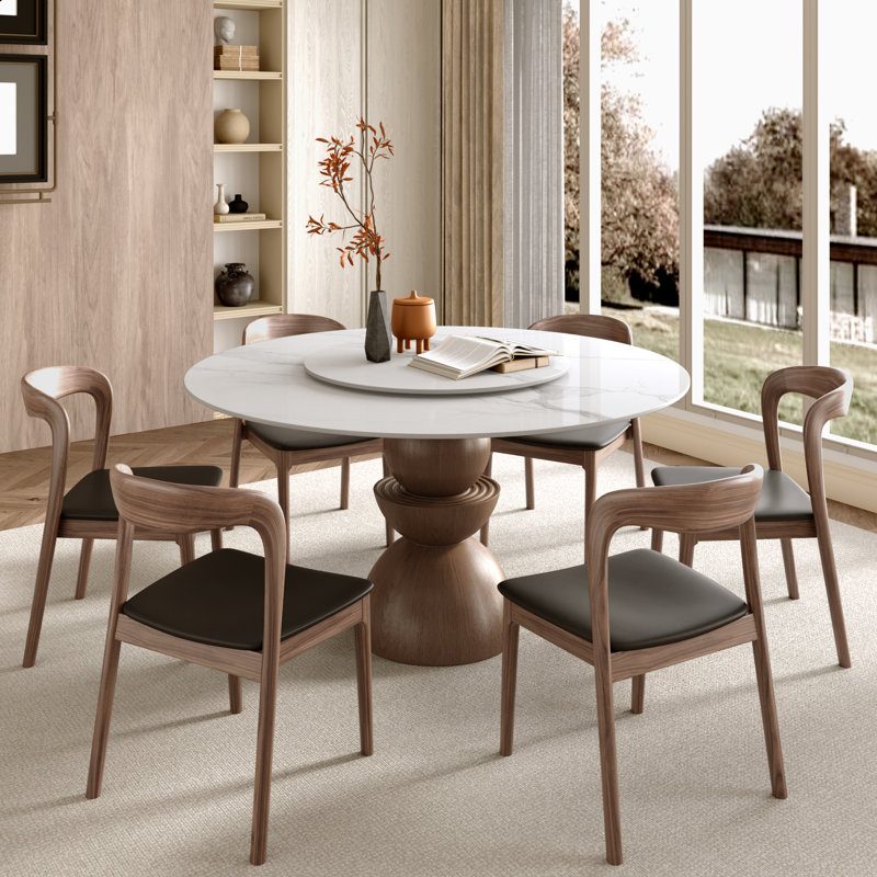 Table de salle à manger Modern Modern, Blanc, H 29,53 po x l 59,06 po x P 59,06 po