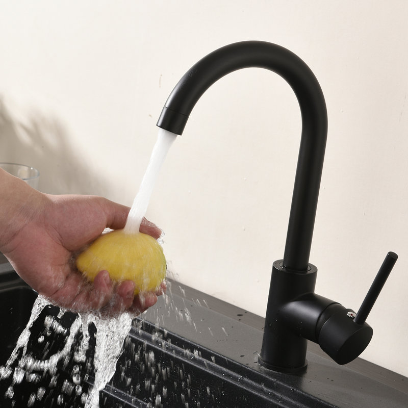 Black Kitchen Faucet Single Handle, Stainless Steel Commercial Sink Mixer With Long-Lasting Reliability Matte Tap For Modern Homes