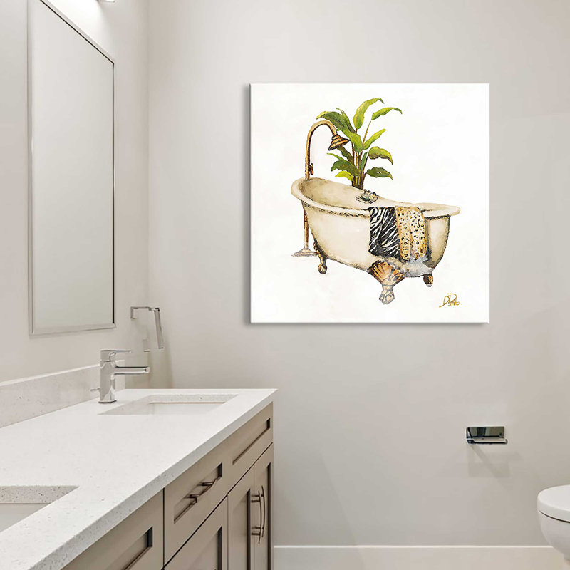 «Le Tub I» par Patricia Pinto, reproduction, Toile tendue, H 18 po x l 18 po x P 1 po