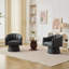 Fauteuil demi-tonneau pivotant en similicuir-123185141-123185140