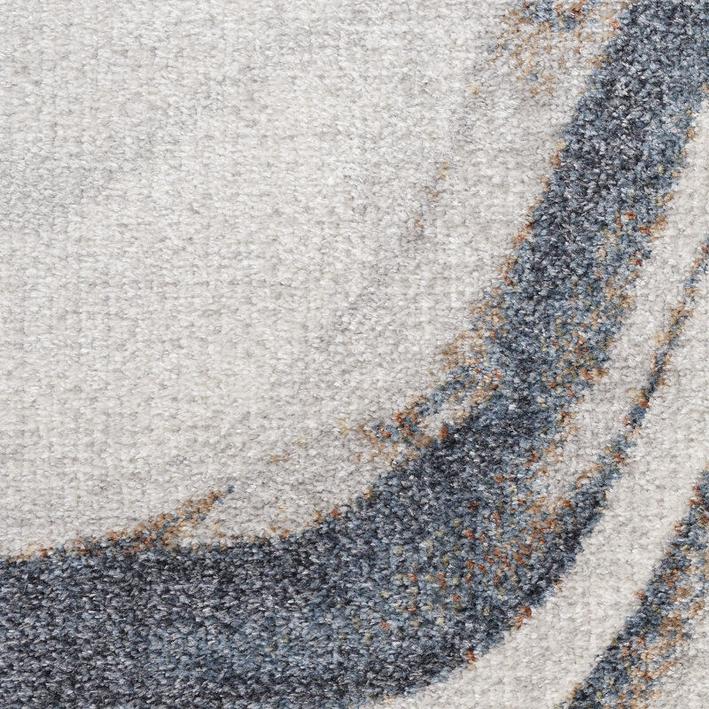 Tapis d'intérieur moderne ivoire Nourison Astra, Rectangle 6 pi 7 po x 9 pi