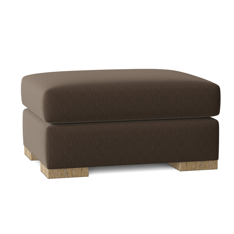 Branam Upholstered Ottoman, Natural, Key Mocha