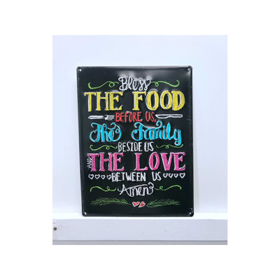 Décoration murale rétro en métal food family love