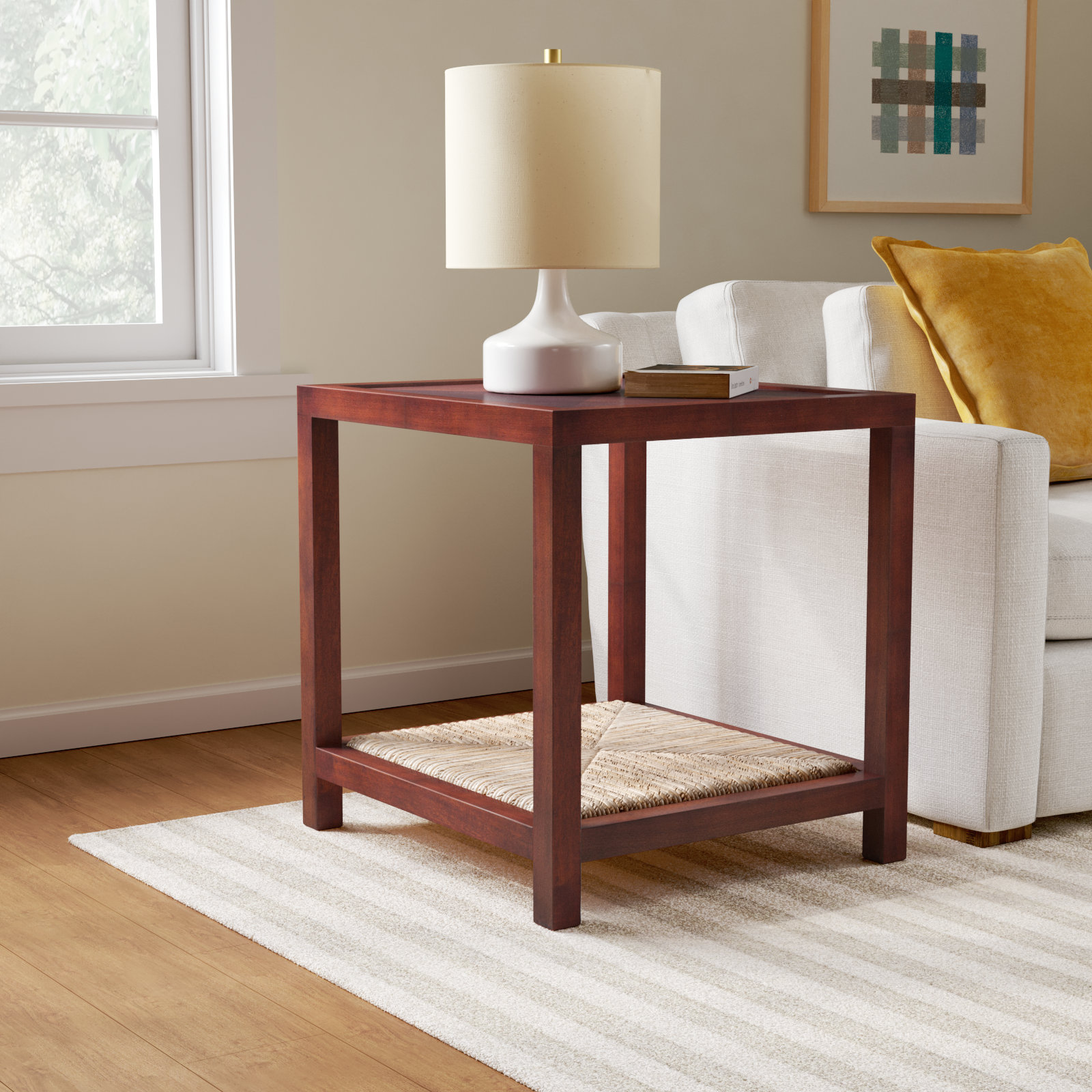 Leon 24" Mahogany End Table, Coffee