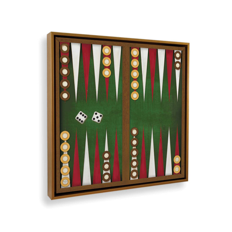 Backgammon by Mollie B. Art Print, Framed Canvas, 36 W x 36 H, Gold