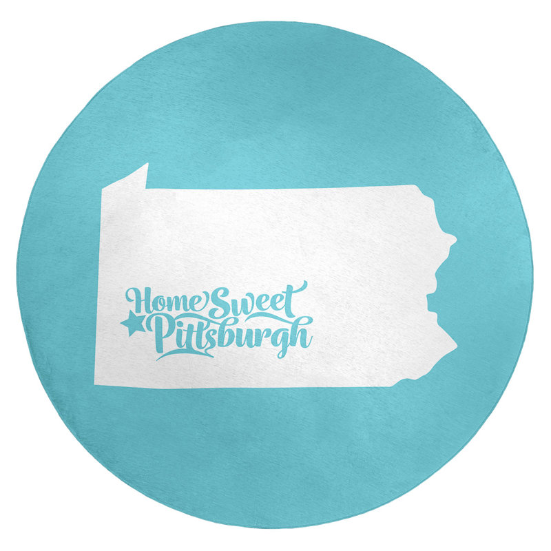 Tapis en poly-chenille pittsburgh pennsylvanie, Rond 5 pi